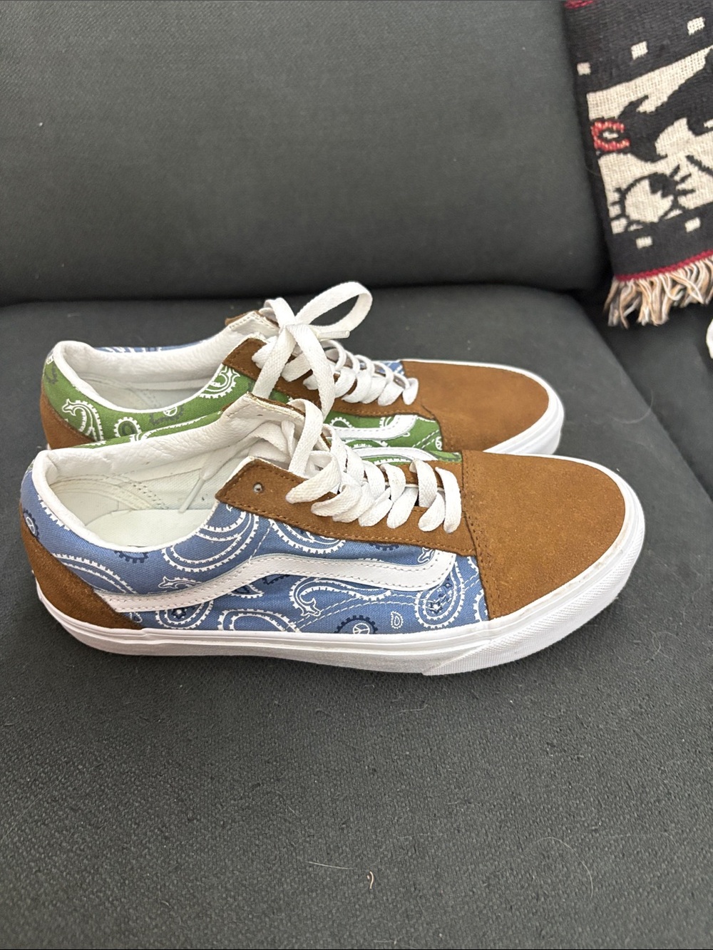 Vans Paisley Low-Top Sneakers in Brown, Blue & Green